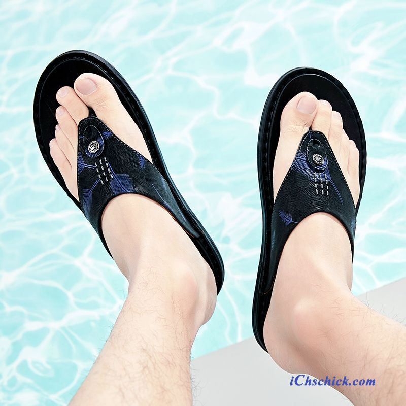 Schuhe Flip Flops Sommer Persönlichkeit Draussen Outwear Hausschuhe Schwarz Billig