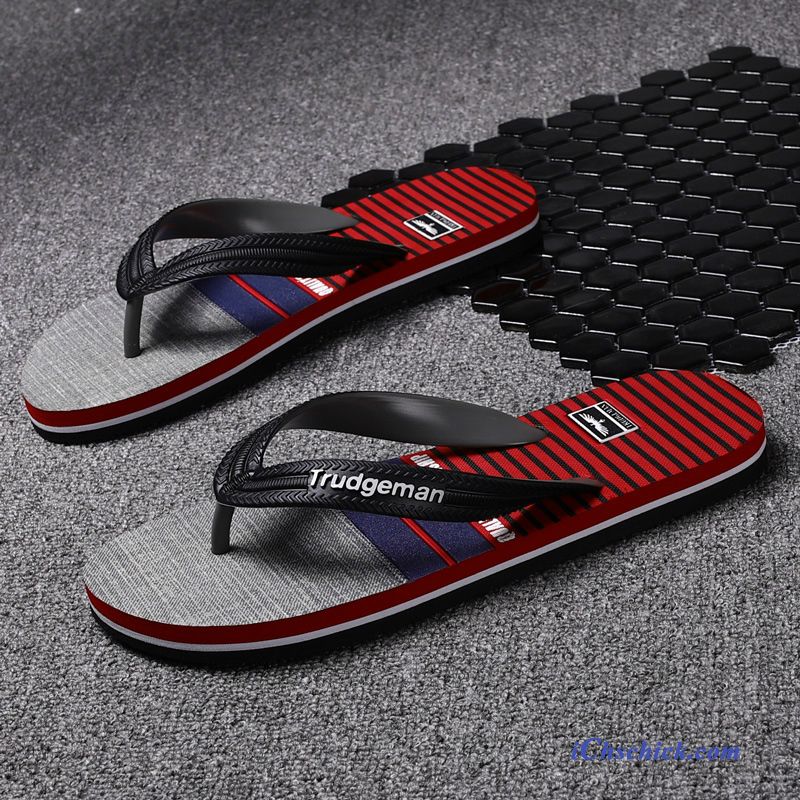 Schuhe Flip Flops Sommer Rutschsicher Outwear Mode Hausschuhe Grau Billige