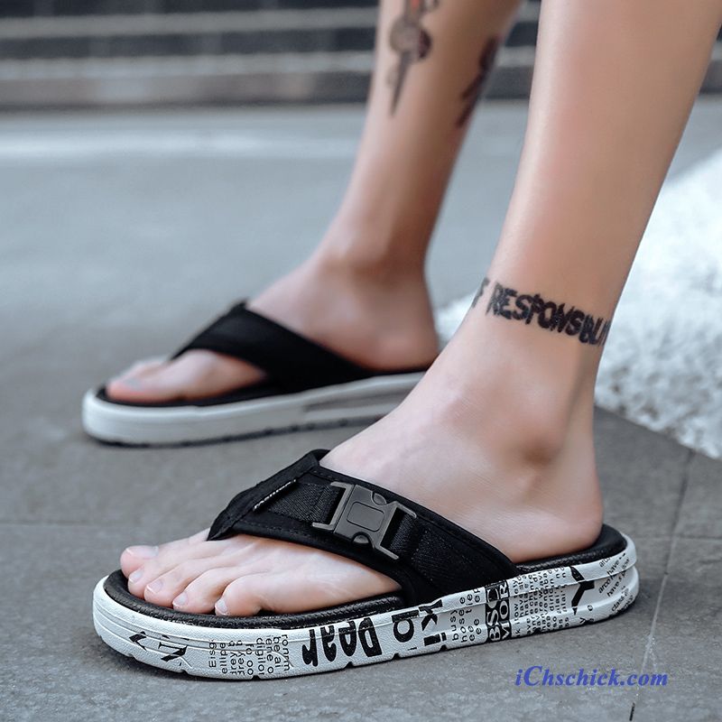 Schuhe Flip Flops Sommer Trend Outwear Neue Mode Sandfarben Schwarz Kaufen