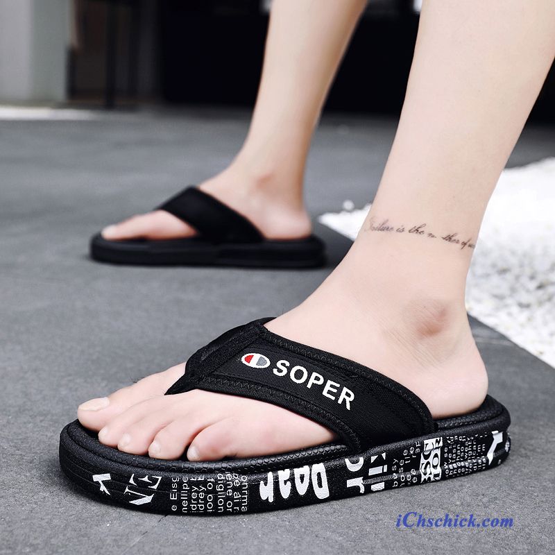 Schuhe Flip Flops Sommer Trend Outwear Neue Mode Sandfarben Schwarz Kaufen