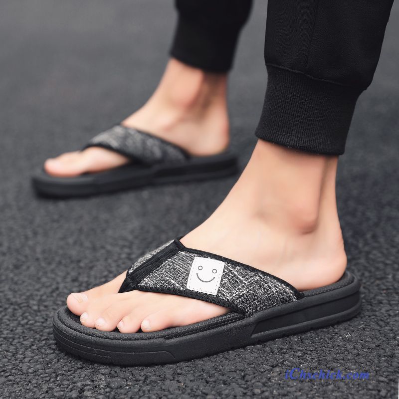 Schuhe Flip Flops Sommer Trend Outwear Neue Mode Sandfarben Schwarz Kaufen