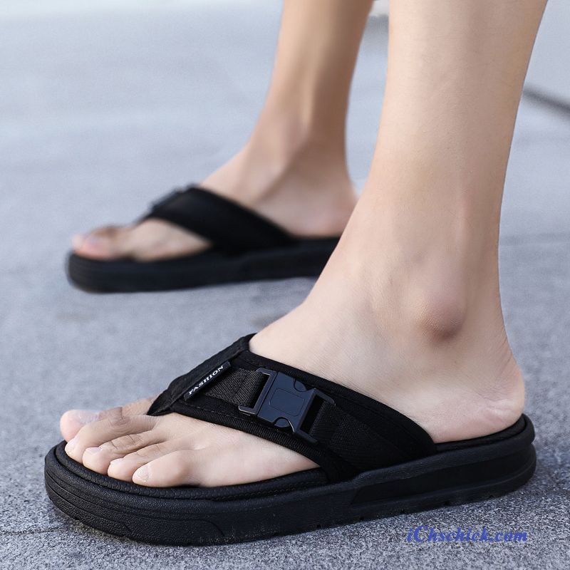 Schuhe Flip Flops Sommer Trend Outwear Neue Mode Sandfarben Schwarz Kaufen