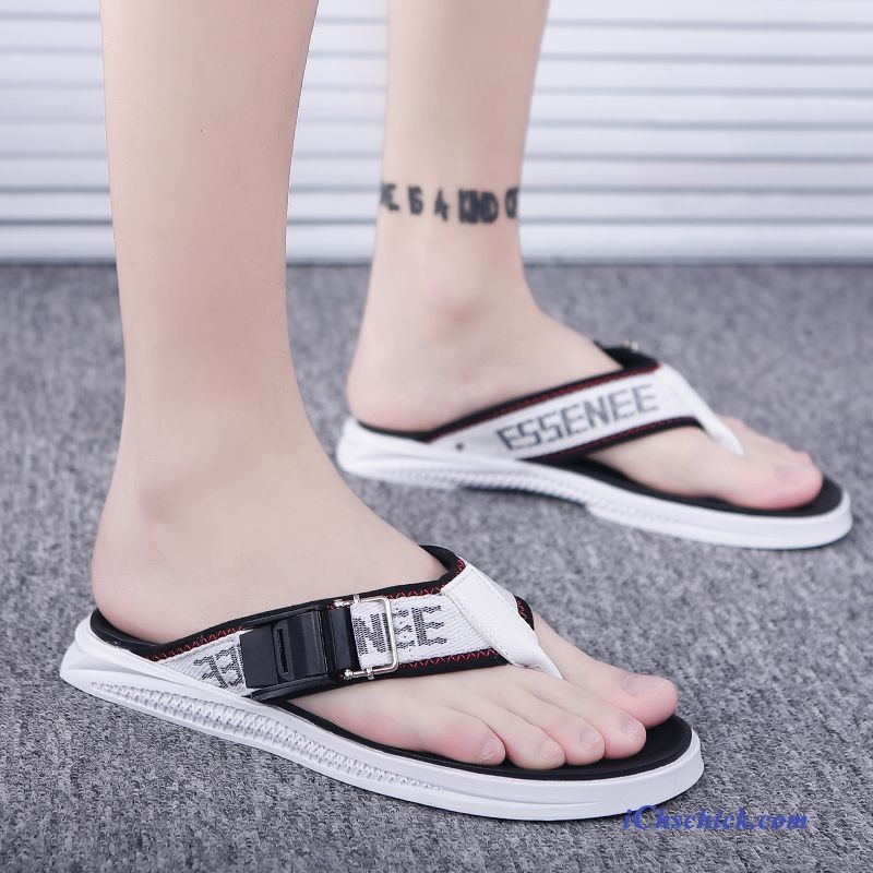 Schuhe Flip Flops Sommer Weiche Sohle Rutschsicher Trend Outwear Sandfarben Schwarz Billige