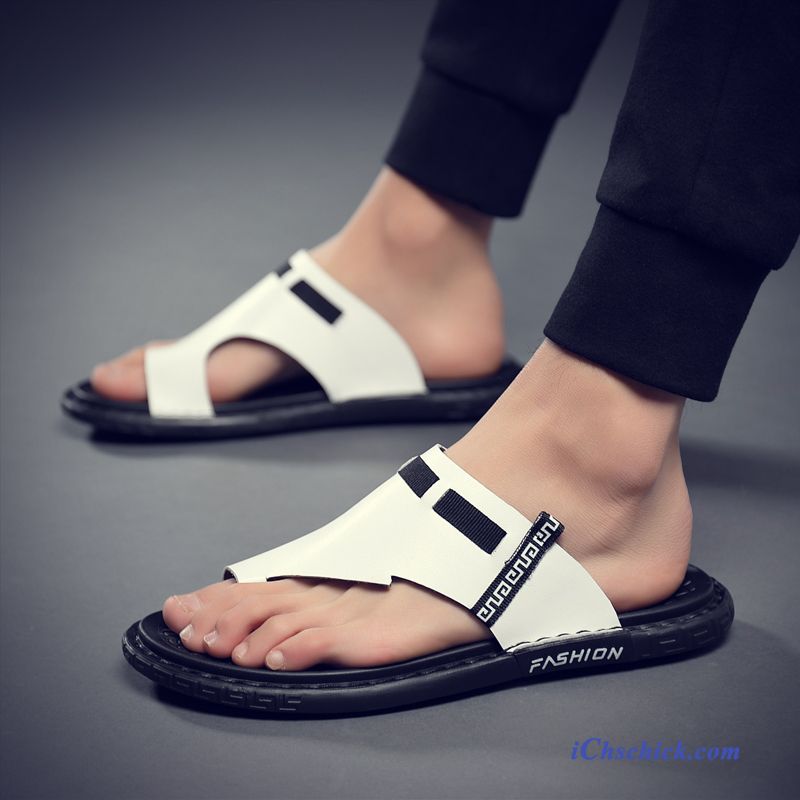 Schuhe Flip Flops Tragen Persönlichkeit Casual Hausschuhe Weiche Sohle Sandfarben Schwarz Billige