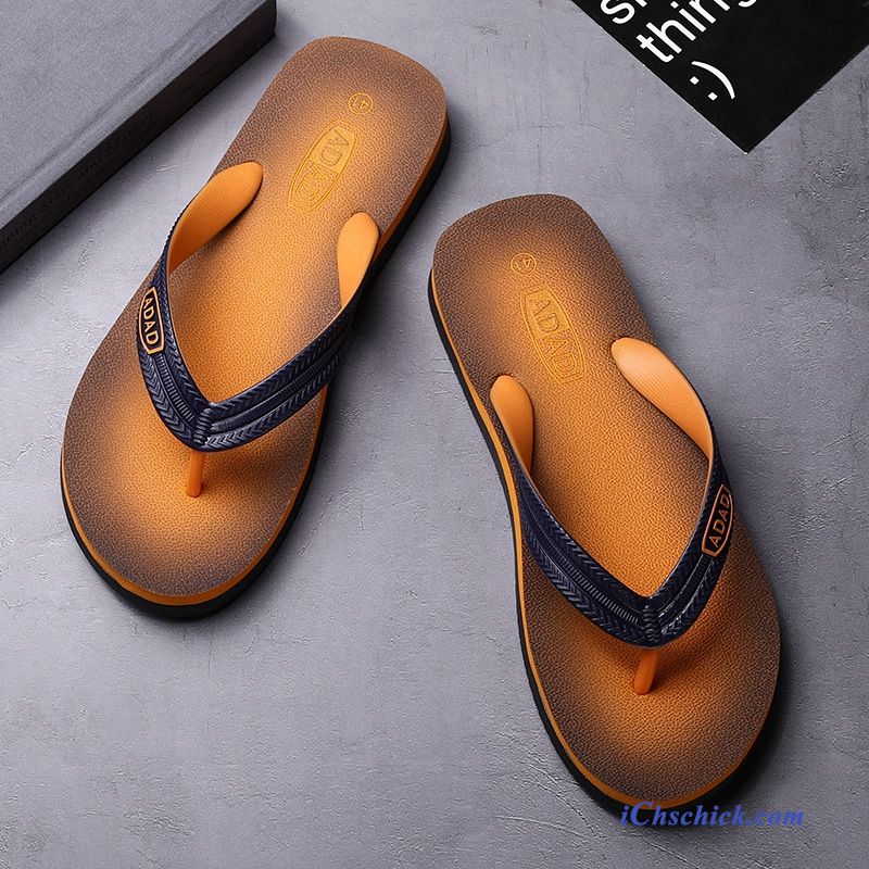 Schuhe Flip Flops Trend Draussen Sandalen Hausschuhe Sommer Sandfarben Blau