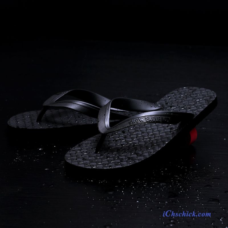 Schuhe Flip Flops Trend Rutschsicher Hausschuhe Sommer Persönlichkeit Sandfarben Schwarz Kaufen