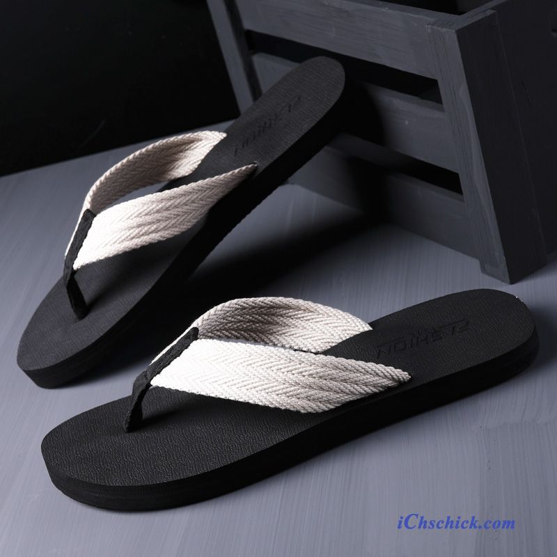 Schuhe Flip Flops Trend Rutschsicher Outwear Mode Sommer Sandfarben Schwarz Günstig