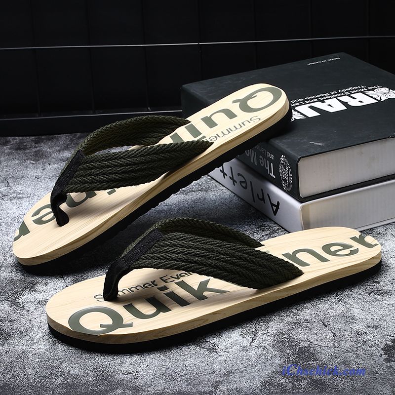 Schuhe Flip Flops Trend Rutschsicher Outwear Mode Sommer Sandfarben Schwarz Günstig