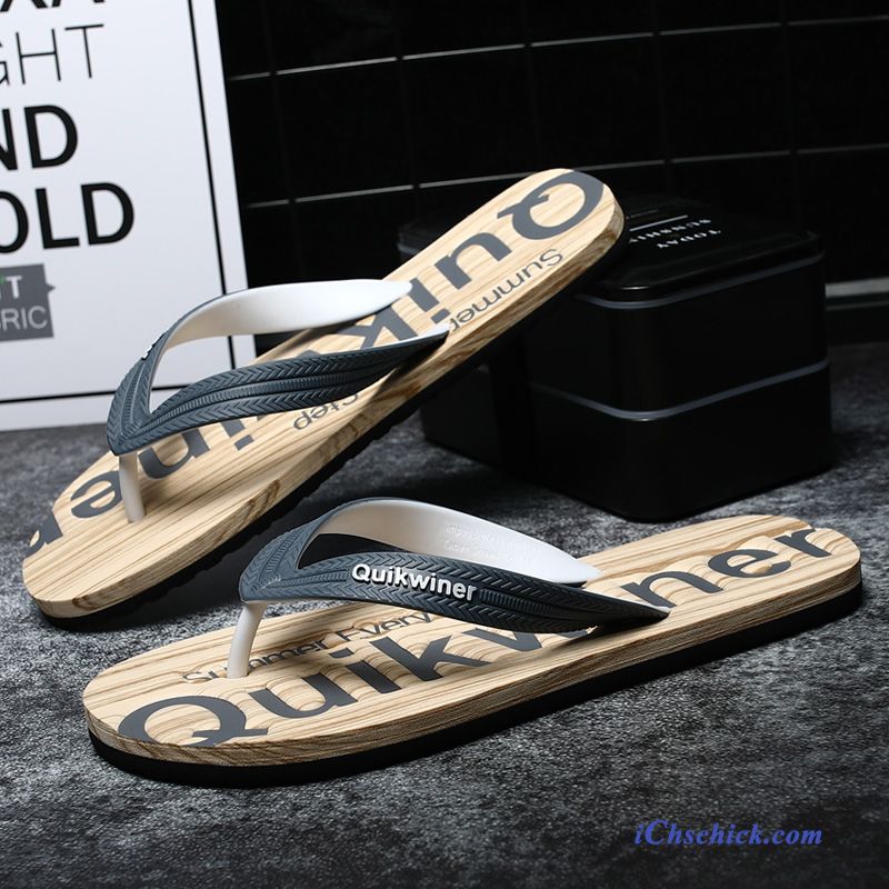 Schuhe Flip Flops Trend Rutschsicher Outwear Mode Sommer Sandfarben Schwarz Günstig