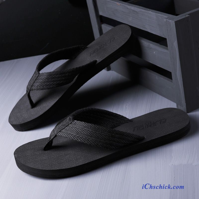 Schuhe Flip Flops Trend Rutschsicher Outwear Mode Sommer Sandfarben Schwarz Günstig