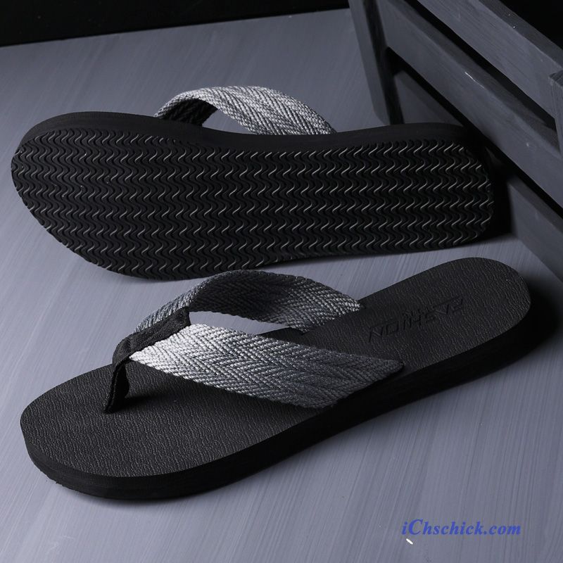 Schuhe Flip Flops Trend Rutschsicher Outwear Mode Sommer Sandfarben Schwarz Günstig