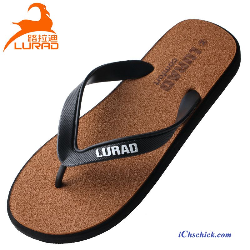 Schuhe Flip Flops Trend Rutschsicher Sommer Casual Draussen Sandfarben Schwarz Günstig