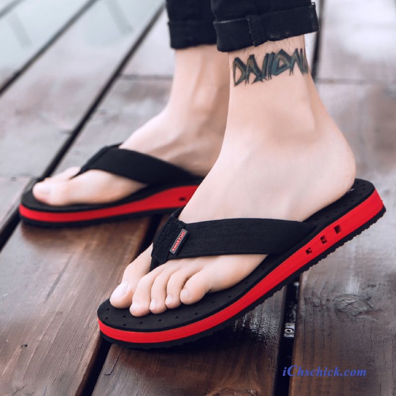 Schuhe Flip Flops Weiche Sohle Draussen Hausschuhe Sommer Trend Grün Sandfarben Günstig