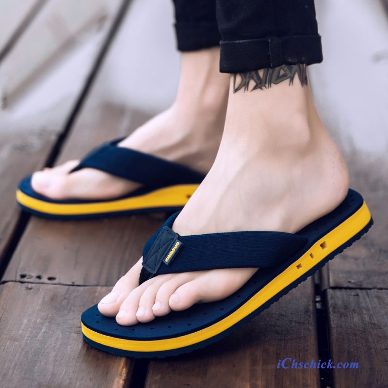 Schuhe Flip Flops Weiche Sohle Draussen Hausschuhe Sommer Trend Grün Sandfarben Günstig