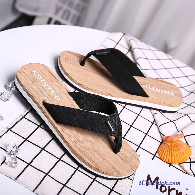 Schuhe Flip Flops Weiche Sohle Jugend Hausschuhe Dicke Sohle Sommer Sandfarben Schwarz Billige