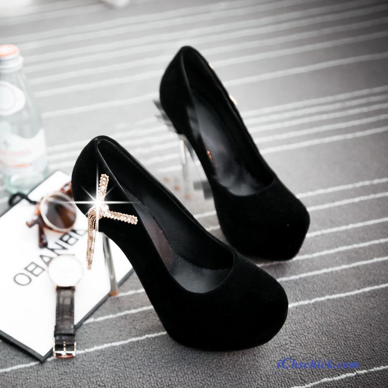 Schuhe Glitzer Pumps, Schwarze Pumps Mit Riemchen