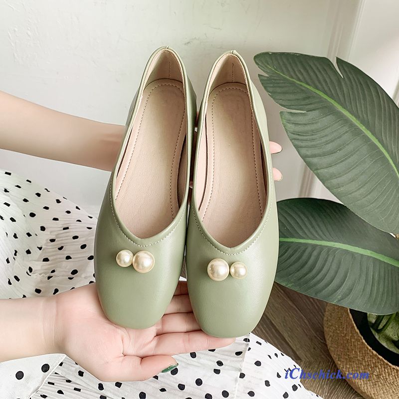 Schuhe Halbschuhe Damen Flache Feder Trend Schnürschuhe Beige Farbe Hell Verkaufen