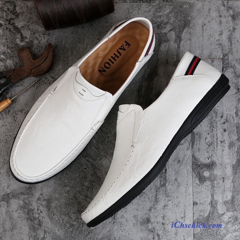 Schuhe Halbschuhe Faul Echtleder Slip-on Mokassins Trend Braun Günstig