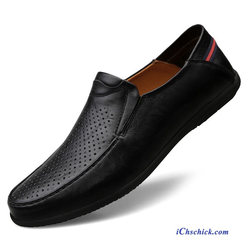 Schuhe Halbschuhe Faul Echtleder Slip-on Mokassins Trend Braun Günstig