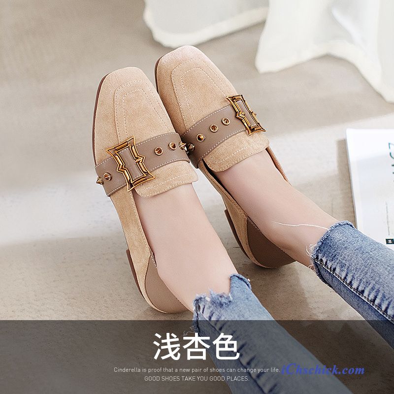 Schuhe Halbschuhe Herbst Schnürschuhe Flache Mokassins Allgleiches Beige Farbe Hell Kaufen