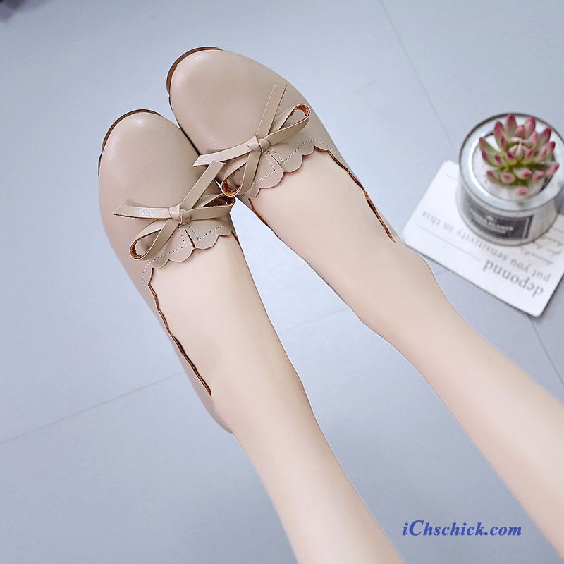 Schuhe Halbschuhe Neue Flache Damen Schnürschuhe Slip-on Weiß Hell Kaufen