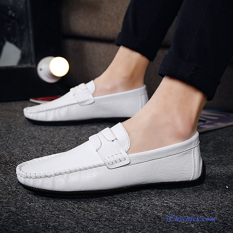 Schuhe Halbschuhe Slip-on Feder Faul Mokassins Trend Weiß Günstige