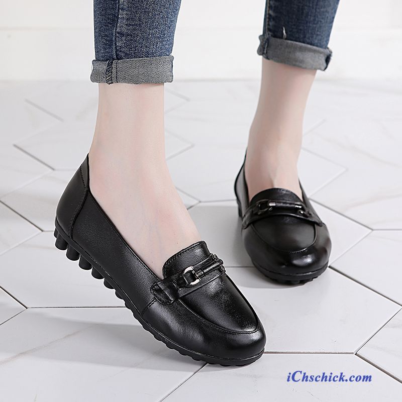 Schuhe Halbschuhe Weiche Sohle Gemütlich Flache Schnürschuhe Fahrschuhe Schwarz Kaufen