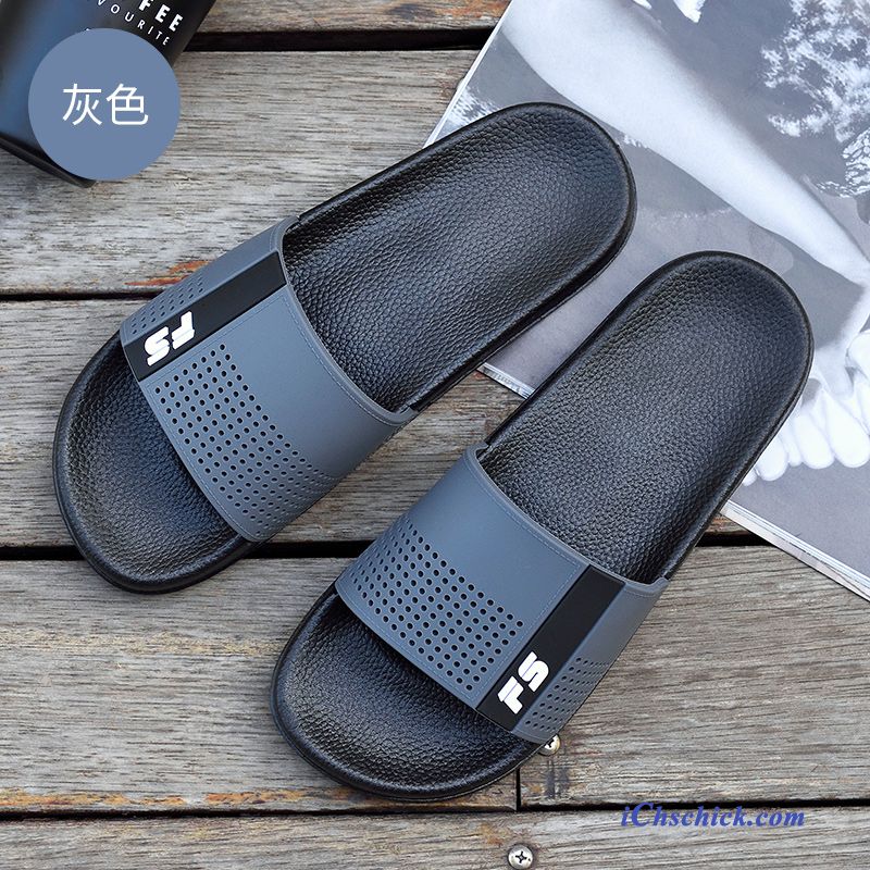 Schuhe Hausschuhe Dicke Sohle Badezimmer Rutschsicher Neue Sommer Schwarz Günstige