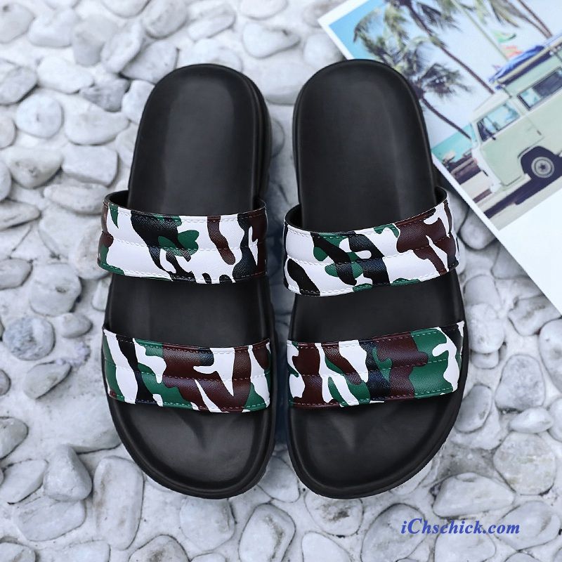 Schuhe Hausschuhe Trend Outwear Dicke Sohle Draussen Sommer Camouflage Schwarz Billige