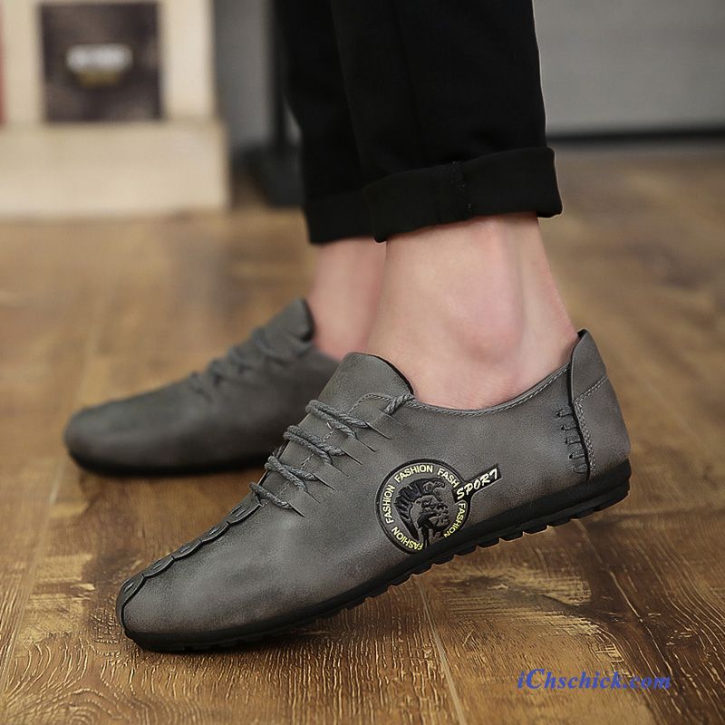 Schuhe Herren Lauflich Elegant Dunkelgrau, Weiße Schuhe Herren Slipper Sale