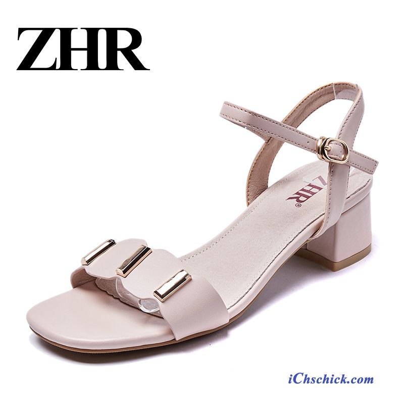 Schuhe Sandalen Allgleiches Mittlere Ferse Pumps Damen Schüler Beige Günstige