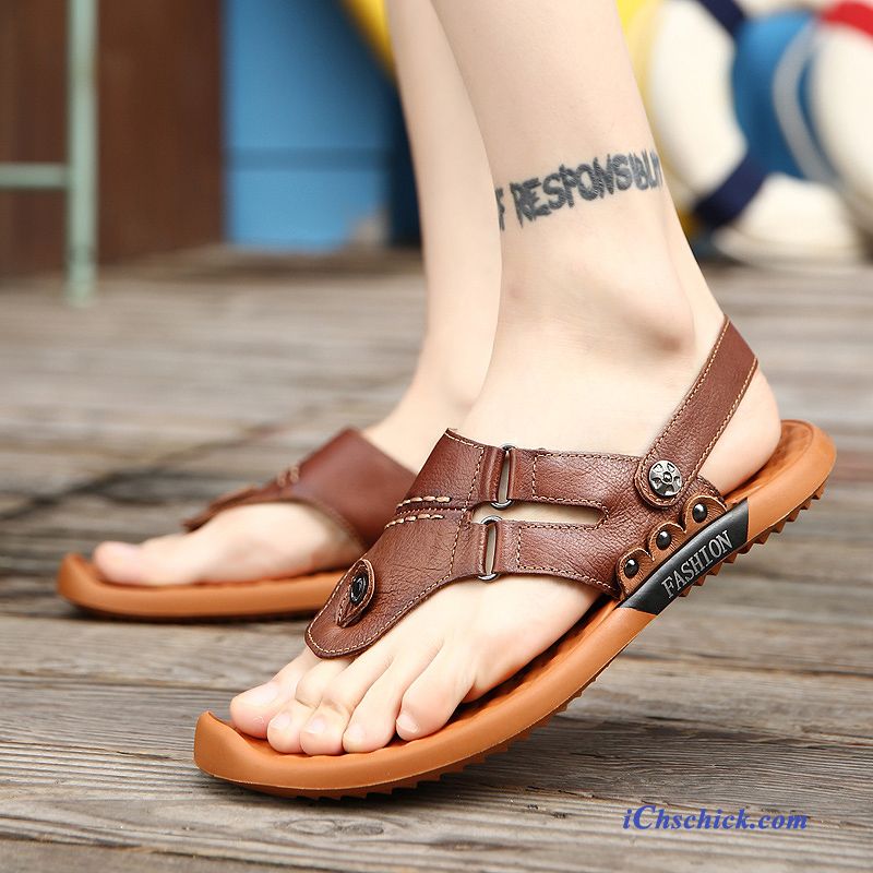Schuhe Sandalen British Trend Allgleiches Sommer Flip Flops Gelb