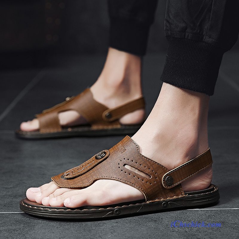 Schuhe Sandalen Casual Atmungsaktiv Rutschsicher Geschäft Outwear Sandfarben Braun Angebote