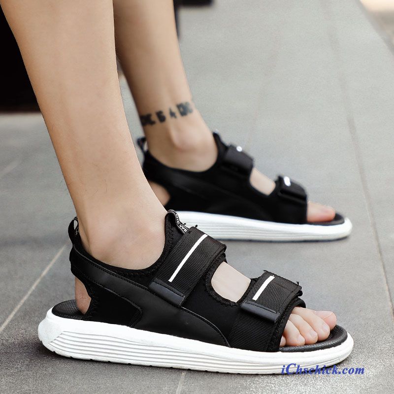 Schuhe Sandalen Casual Trend Sommer Draussen Outwear Sandfarben Schwarz Geschäft