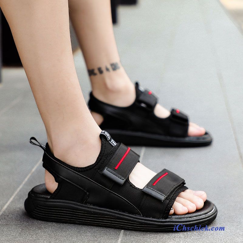Schuhe Sandalen Casual Trend Sommer Draussen Outwear Sandfarben Schwarz Geschäft