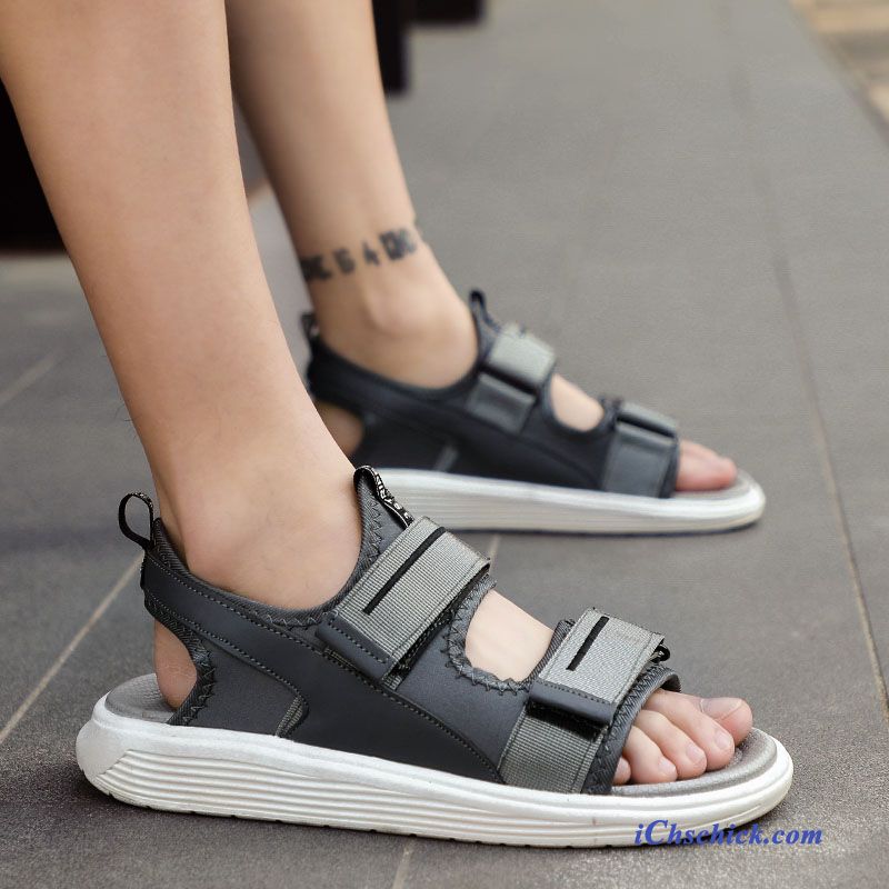 Schuhe Sandalen Casual Trend Sommer Draussen Outwear Sandfarben Schwarz Geschäft