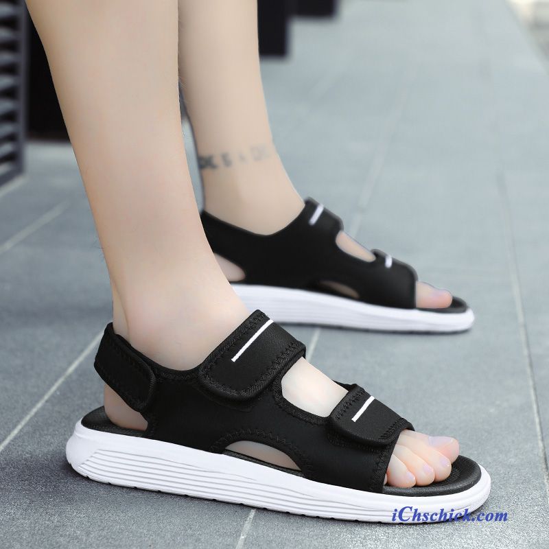 Schuhe Sandalen Casual Trend Sommer Draussen Outwear Sandfarben Schwarz Geschäft