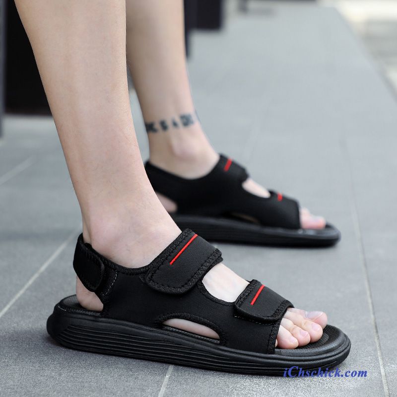 Schuhe Sandalen Casual Trend Sommer Draussen Outwear Sandfarben Schwarz Geschäft