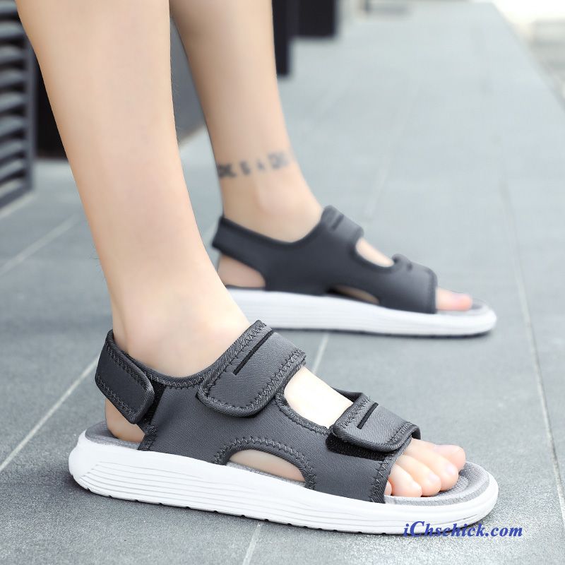 Schuhe Sandalen Casual Trend Sommer Draussen Outwear Sandfarben Schwarz Geschäft