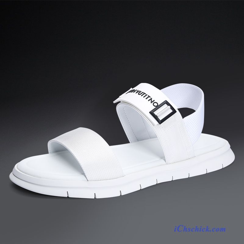Schuhe Sandalen Dicke Sohle Trend Jugend Sommer Allgleiches Sandfarben Weiß Geschäft
