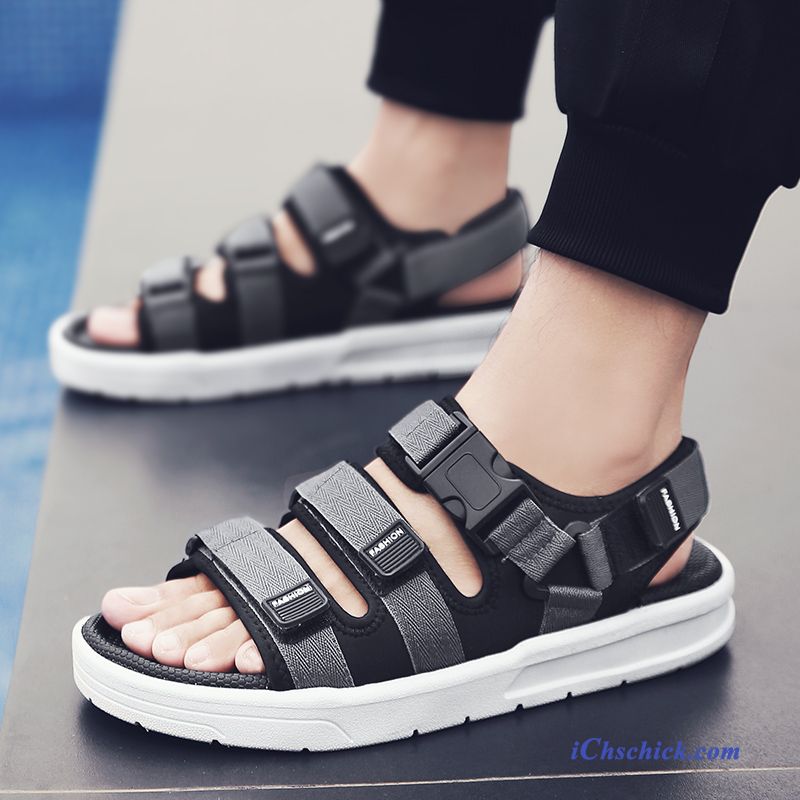 Schuhe Sandalen Draussen Hausschuhe Mode Weiche Sohle Persönlichkeit Sandfarben Grau Discount