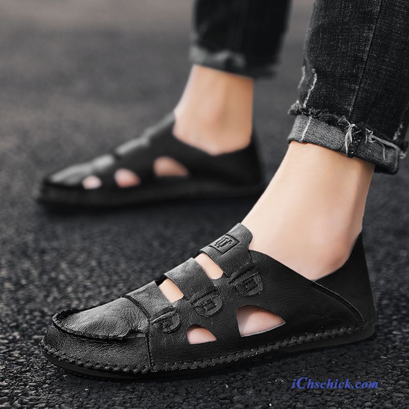 Schuhe Sandalen Fahren Neue Trend Große Größe Casual Beige Farbe Discount