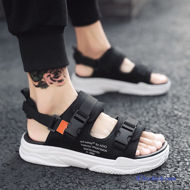 Schuhe Sandalen Jugend Hausschuhe Outwear Trend Neue Sandfarben Schwarz Online