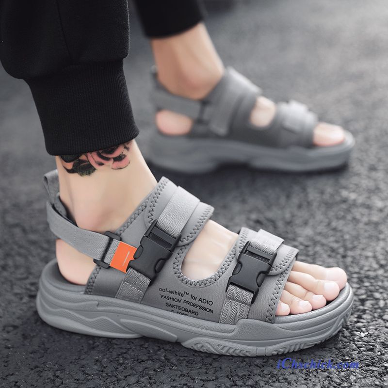 Schuhe Sandalen Jugend Hausschuhe Outwear Trend Neue Sandfarben Schwarz Online