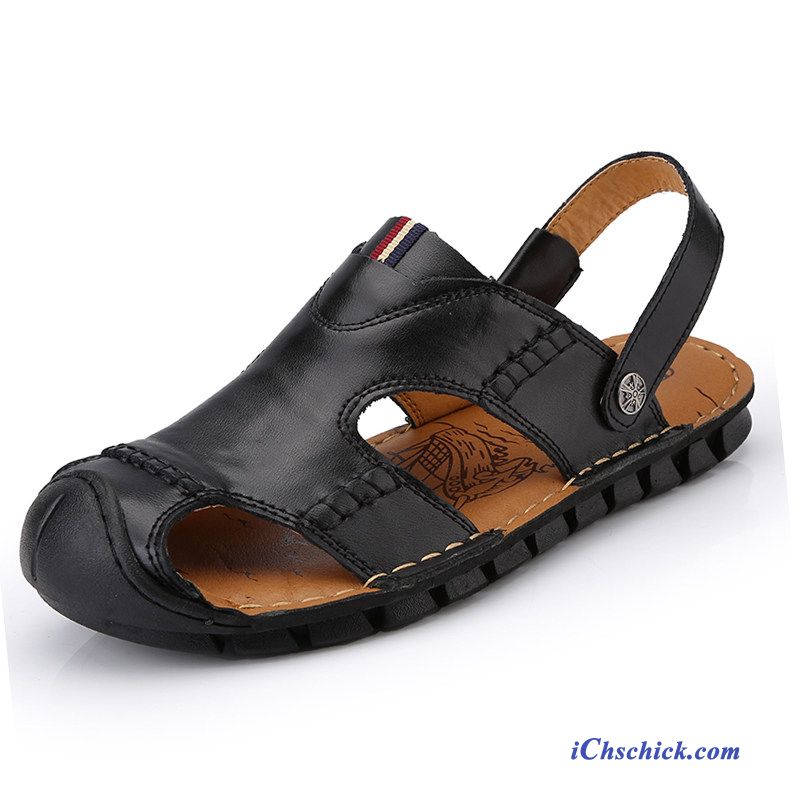 Schuhe Sandalen Leder Casual Trend Neue Sommer Sandfarben Braun Günstige