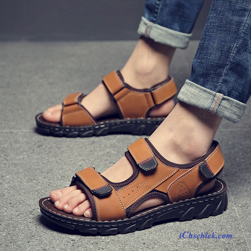 Schuhe Sandalen Neue Schüler Sommer Teenager Sandfarben Braun Discount