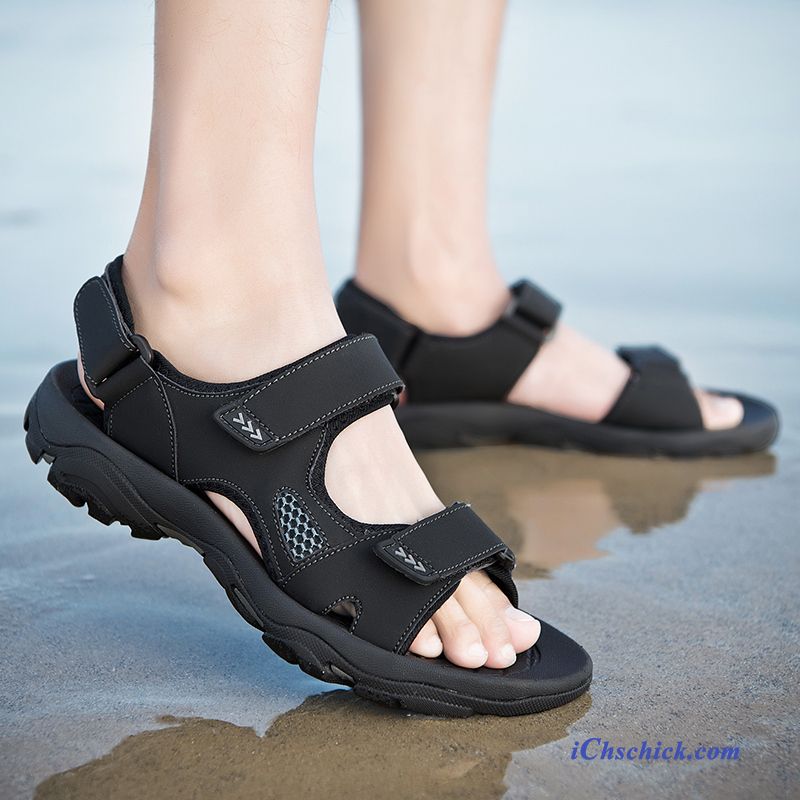 Schuhe Sandalen Neue Sommer Hausschuhe Trend Casual Sandfarben Schwarz Günstig