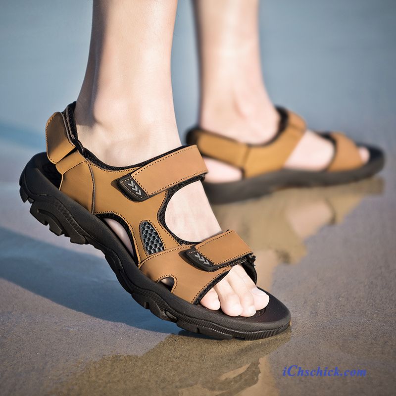 Schuhe Sandalen Neue Sommer Hausschuhe Trend Casual Sandfarben Schwarz Günstig