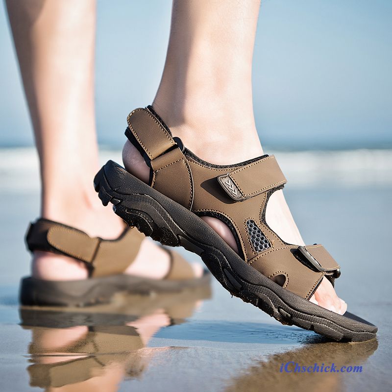 Schuhe Sandalen Neue Sommer Hausschuhe Trend Casual Sandfarben Schwarz Günstig