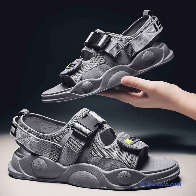 Schuhe Sandalen Sommer Neue Trend Casual Jugend Sandfarben Grau Kaufen